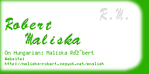 robert maliska business card